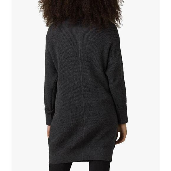 Prana Gray Charcoal Milani Sweater Dress Womens XS Drawstring Cowl Neck Bodycon - Picture 3 of 12